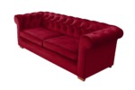 Canapea extensibila Oxford Chesterfield, 88x216x75 cm, 3 locuri, Red - imagine 15