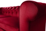 Canapea extensibila Oxford Chesterfield, 88x216x75 cm, 3 locuri, Red - imagine 17