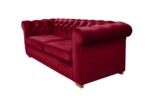 Canapea extensibila Oxford Chesterfield, 88x216x75 cm, 3 locuri, Red - imagine 3