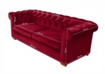 Canapea extensibila Oxford Chesterfield, 88x216x75 cm, 3 locuri, Red - imagine 4