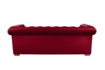 Canapea extensibila Oxford Chesterfield, 88x216x75 cm, 3 locuri, Red - imagine 6