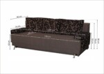 Canapea Extensibila Roma Dark Chocolate Black Flower 205x90x86 cm + lada de depozitareInterval lungime: Peste 200 cm | Forma: Standard | Tip: Extensibila | Material tapiterie: Textil | Numar locuri: 3 | Garantie: 2 ani - imagine 2
