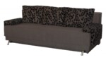 Canapea Extensibila Roma Dark Chocolate Black Flower 205x90x86 cm + lada de depozitareInterval lungime: Peste 200 cm | Forma: Standard | Tip: Extensibila | Material tapiterie: Textil | Numar locuri: 3 | Garantie: 2 ani