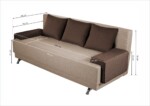Canapea Extensibila Roma Beige Dark Chocolate 205x90x86 cm + lada de depozitareInterval lungime: Peste 200 cm | Forma: Standard | Tip: Extensibila | Material tapiterie: Textil | Numar locuri: 3 | Garantie: 2 ani - imagine 5