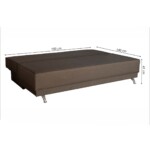 Canapea Extensibila Roma Dark Chocolate Black Flower 205x90x86 cm + lada de depozitareInterval lungime: Peste 200 cm | Forma: Standard | Tip: Extensibila | Material tapiterie: Textil | Numar locuri: 3 | Garantie: 2 ani - imagine 3