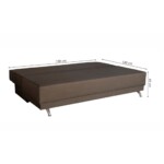Canapea Extensibila Roma Dark Chocolate Daisies Flower 205x90x86 cm + lada de depozitare, maro/bejTip: Extensibila | Garantie: 2 ani | Interval lungime: Peste 200 cm | Forma: Standard | Material tapiterie: Textil | Numar locuri: 3 - imagine 5