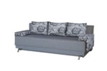 Canapea Extensibila Roma Grey Flower 205x90x86 cm, cu lada de depozitareInterval lungime: Peste 200 cm | Forma: Standard | Tip: Extensibila | Material tapiterie: Textil | Numar locuri: 3 | Garantie: 2 ani - imagine 2