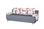 Canapea Extensibila Roma Grey Roses Flower 205x90x86 cm, cu lada de depozitareInterval lungime: Peste 200 cm | Forma: Standard | Tip: Extensibila | Material tapiterie: Textil | Numar locuri: 3