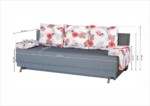 Canapea Extensibila Roma Grey Roses Flower 205x90x86 cm, cu lada de depozitareInterval lungime: Peste 200 cm | Forma: Standard | Tip: Extensibila | Material tapiterie: Textil | Numar locuri: 3 - imagine 4