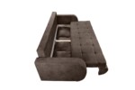 Canapea extensibila Siena, 230x97x78 cm, cu lada de depozitare, MaroGarantie: 2 ani | Tip: Extensibila | Material cadru: Lemn, MDF, PAL | Interval lungime: Peste 200 cm | Forma: Standard | Numar locuri: 3 - imagine 8
