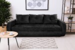 Canapea extensibila Siena, 230x97x78 cm, cu lada de depozitare, NegruGarantie: 2 ani | Tip: Extensibila | Material cadru: Lemn, MDF, PAL | Interval lungime: Peste 200 cm | Forma: Standard | Numar locuri: 3
