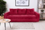 Canapea extensibila Siena, 230x97x78 cm, cu lada de depozitare, RosuGarantie: 2 ani | Tip: Extensibila | Material cadru: Lemn, MDF, PAL | Interval lungime: Peste 200 cm | Forma: Standard | Numar locuri: 3