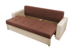 Canapea extensibila, Toledo, 226x90x86 cm, lada de depozitare, Crem/MaroInterval lungime: Peste 200 cm | Forma: Standard | Tip: Extensibila | Material tapiterie: Textil; Piele ecologica | Numar locuri: 3 | Garantie: 2 ani - imagine 2