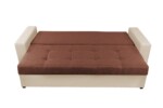Canapea extensibila, Toledo, 226x90x86 cm, lada de depozitare, Crem/MaroInterval lungime: Peste 200 cm | Forma: Standard | Tip: Extensibila | Material tapiterie: Textil; Piele ecologica | Numar locuri: 3 | Garantie: 2 ani - imagine 5