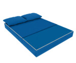 Canapea extensibila Urban Living, 136x80x40 cm, AlbastruCompozitie umplutura: Spuma poliuretanica | Tip: Extensibila | Interval lungime: 101-150 cm | Forma: Standard | Numar locuri: 2 | Garantie: 2 ani - imagine 3