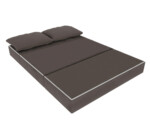 Canapea extensibila Urban Living, 136x80x40 cm, GriCompozitie umplutura: Spuma poliuretanica | Tip: Extensibila | Interval lungime: 101-150 cm | Forma: Standard | Numar locuri: 2 | Garantie: 2 ani - imagine 3