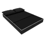 Canapea extensibila Urban Living, 136x80x40 cm, NegruCompozitie umplutura: Spuma poliuretanica | Tip: Extensibila | Interval lungime: 101-150 cm | Forma: Standard | Numar locuri: 2 | Garantie: 2 ani - imagine 3