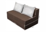 Canapea extensibila Urban Living 136x80x40 cm Dark Chocolate/ Daisies FlowerInterval lungime: 101-150 cm | Tip: Extensibila | Forma: Standard | Material tapiterie: Textil | Numar locuri: 2 | Compozitie umplutura: Spuma poliuretanica | Garantie: 2 ani - imagine 2