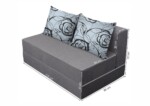 Canapea extensibila Urban Living, 136x80x40 cm Grey/Grey FlowerInterval lungime: 101-150 cm | Tip: Extensibila | Compozitie umplutura: Spuma poliuretanica | Forma: Standard | Material tapiterie: Textil | Numar locuri: 2 | Garantie: 2 ani - imagine 2