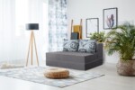 Canapea extensibila Urban Living, 136x80x40 cm Grey/Grey FlowerInterval lungime: 101-150 cm | Tip: Extensibila | Compozitie umplutura: Spuma poliuretanica | Forma: Standard | Material tapiterie: Textil | Numar locuri: 2 | Garantie: 2 ani