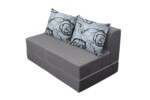 Canapea extensibila Urban Living, 136x80x40 cm Grey/Grey FlowerInterval lungime: 101-150 cm | Tip: Extensibila | Compozitie umplutura: Spuma poliuretanica | Forma: Standard | Material tapiterie: Textil | Numar locuri: 2 | Garantie: 2 ani - imagine 4