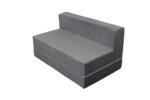 Canapea extensibila Urban Living, 136x80x40 cm Grey/Grey FlowerInterval lungime: 101-150 cm | Tip: Extensibila | Compozitie umplutura: Spuma poliuretanica | Forma: Standard | Material tapiterie: Textil | Numar locuri: 2 | Garantie: 2 ani - imagine 5