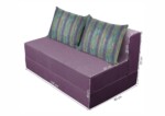 Canapea extensibila Urban Living, 136x80x40 cm Purple/StripesInterval lungime: 101-150 cm | Tip: Extensibila | Compozitie umplutura: Spuma poliuretanica | Garantie: 2 ani | Material tapiterie: Textil | Numar locuri: 2 | Forma: Standard - imagine 2