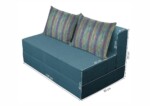 Canapea extensibila Urban Living, 136x80x40 cm Turcoaz/StripesInterval lungime: 101-150 cm | Tip: Extensibila | Compozitie umplutura: Spuma poliuretanica | Garantie: 2 ani | Material tapiterie: Textil | Numar locuri: 2 | Forma: Standard - imagine 2