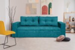 Canapea extensibila Venice 238x96x80 cm, cu lada de depozitare, AlbastruTip: Extensibila | Interval lungime: 151-200 cm | Forma: Standard | Material tapiterie: Textil | Numar locuri: 3 | Garantie: 2 ani