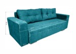 Canapea extensibila Venice 238x96x80 cm, cu lada de depozitare, AlbastruTip: Extensibila | Interval lungime: 151-200 cm | Forma: Standard | Material tapiterie: Textil | Numar locuri: 3 | Garantie: 2 ani - imagine 4