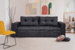 Canapea extensibila Venice 238x96x80 cm, cu lada de depozitare, GraphiteTip: Extensibila | Interval lungime: 151-200 cm | Forma: Standard | Material tapiterie: Textil | Numar locuri: 3 | Garantie: 2 ani