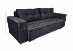 Canapea extensibila Venice 238x96x80 cm, cu lada de depozitare, GraphiteTip: Extensibila | Interval lungime: 151-200 cm | Forma: Standard | Material tapiterie: Textil | Numar locuri: 3 | Garantie: 2 ani - imagine 3