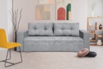 Canapea extensibila Venice 238x96x80 cm, cu lada de depozitare, GriTip: Extensibila | Interval lungime: 151-200 cm | Forma: Standard | Material tapiterie: Textil | Numar locuri: 3 | Garantie: 2 ani