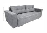 Canapea extensibila Venice 238x96x80 cm, cu lada de depozitare, GriTip: Extensibila | Interval lungime: 151-200 cm | Forma: Standard | Material tapiterie: Textil | Numar locuri: 3 | Garantie: 2 ani - imagine 4
