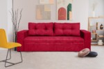 Canapea extensibila Venice 238x96x80 cm, cu lada de depozitare, RosuTip: Extensibila | Interval lungime: 151-200 cm | Forma: Standard | Material tapiterie: Textil | Numar locuri: 3 | Garantie: 2 ani