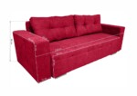 Canapea extensibila Venice 238x96x80 cm, cu lada de depozitare, RosuTip: Extensibila | Interval lungime: 151-200 cm | Forma: Standard | Material tapiterie: Textil | Numar locuri: 3 | Garantie: 2 ani - imagine 4