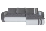 Coltar extensibil, reversibil, Atlanta, Gri/Alb, cu lada de depozitare, 280x180x80 cmInterval lungime: Peste 200 cm | Forma: Coltar | Tip: Extensibila | Material tapiterie: Textil; Piele ecologica | Numar locuri: 3 | Garantie: 2 ani - imagine 4
