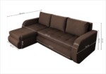 Coltar extensibil reversibil Siena Chocolate 243x141x81 cm cu lada de depozitareInterval lungime: Peste 200 cm | Forma: Coltar | Tip: Extensibila | Material tapiterie: Textil | Numar locuri: 3 | Garantie: 2 ani - imagine 3