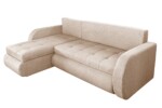 Coltar extensibil reversibil Siena Cream 243x141x81 cm cu lada de depozitareInterval lungime: Peste 200 cm | Forma: Coltar | Tip: Extensibila | Material tapiterie: Textil | Numar locuri: 3 | Garantie: 2 ani - imagine 5
