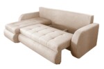 Coltar extensibil reversibil Siena Cream 243x141x81 cm cu lada de depozitareInterval lungime: Peste 200 cm | Forma: Coltar | Tip: Extensibila | Material tapiterie: Textil | Numar locuri: 3 | Garantie: 2 ani - imagine 7