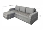 Coltar extensibil reversibil Siena Grey 243x141x81 cm cu lada de depozitareSuprafata pentru dormit: 140 x 211 cm | Interval lungime: Peste 200 cm | Forma: Coltar | Tip: Extensibila | Material cadru: Lemn+MDF+PAL | Material tapiterie: Textil | Numar locuri: 3 | Garantie: 2 ani - imagine 2