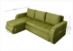 Coltar extensibil reversibil Siena Lime 243x141x81 cm cu lada de depozitareInterval lungime: Peste 200 cm | Forma: Coltar | Tip: Extensibila | Material tapiterie: Textil | Numar locuri: 3 | Garantie: 2 ani - imagine 3