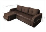 Coltar extensibil reversibil Siena Lux Chocolate 243x141x81 cm cu lada de depozitareInterval lungime: Peste 200 cm | Forma: Coltar | Tip: Extensibila | Material tapiterie: Textil | Numar locuri: 3 | Garantie: 2 ani - imagine 3
