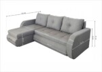 Coltar extensibil reversibil Siena Lux Grey 243x141x81 cm cu lada de depozitareInterval lungime: Peste 200 cm | Forma: Coltar | Tip: Extensibila | Material cadru: Lemn+MDF+PAL | Material tapiterie: Textil | Numar locuri: 3 | Garantie: 2 ani - imagine 2