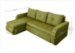Coltar extensibil reversibil Siena Lux Lime 243x141x81 cm cu lada de depozitareInterval lungime: Peste 200 cm | Forma: Coltar | Tip: Extensibila | Material tapiterie: Textil | Numar locuri: 3 | Garantie: 2 ani - imagine 3
