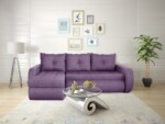 Coltar extensibil reversibil Siena Lux Purple 243x141x81 cm cu lada de depozitareInterval lungime: Peste 200 cm | Forma: Coltar | Tip: Extensibila | Material tapiterie: Textil | Numar locuri: 3 | Garantie: 2 ani