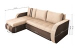 Coltar extensibil reversibil Siena Duo Maro/Bej 243x141x81 cm cu lada de depozitareInterval lungime: Peste 200 cm | Forma: Coltar | Tip: Extensibila | Material tapiterie: Textil | Numar locuri: 3 | Garantie: 2 ani - imagine 2