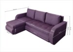 Coltar extensibil reversibil Siena Purple 243x141x81 cm cu lada de depozitareInterval lungime: Peste 200 cm | Forma: Coltar | Tip: Extensibila | Material tapiterie: Textil | Numar locuri: 3 | Garantie: 2 ani - imagine 3