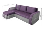 Coltar extensibil reversibil Siena Duo Mov/Gri 243x141x81 cm cu lada de depozitareInterval lungime: Peste 200 cm | Forma: Coltar | Tip: Extensibila | Material tapiterie: Textil | Numar locuri: 3 | Garantie: 2 ani - imagine 2