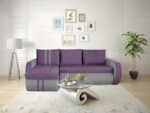 Coltar extensibil reversibil Siena Duo Mov/Gri 243x141x81 cm cu lada de depozitareInterval lungime: Peste 200 cm | Forma: Coltar | Tip: Extensibila | Material tapiterie: Textil | Numar locuri: 3 | Garantie: 2 ani